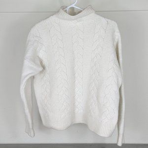 Madewell Merino & Alpaca Wool Grenville Cableknit Mockneck Sweater sz Medium